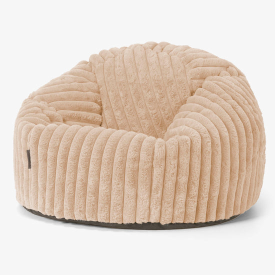 Pouf Poire Classique - Velours Côtelé Ultra Pelucheux Pêche 01