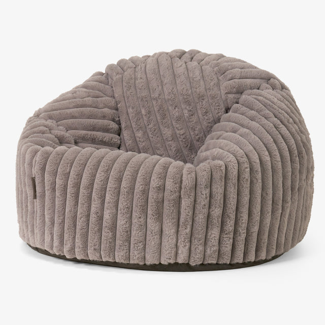 Pouf Poire Classique - Velours Côtelé Ultra Pelucheux Vison 01