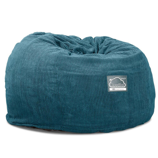 Lounge Pug, CloudSac 510 XL, Grand Pouf à Mémoire de Forme, Canapé, Pompon Mer Égéé