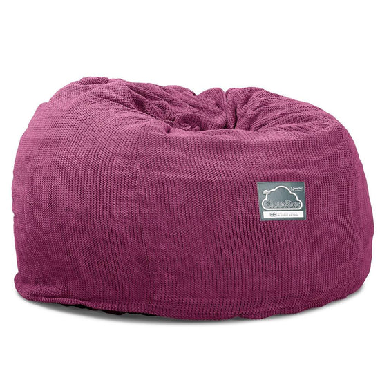 Lounge Pug, CloudSac 510 XL, Grand Pouf à Mémoire de Forme, Canapé, Pompon Rose
