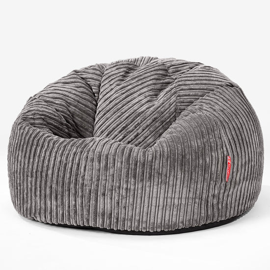 CloudSac 200 Pouf Géant Enfant à Mémoire de Forme 2-12 ans - Côtelé Anthracite 01