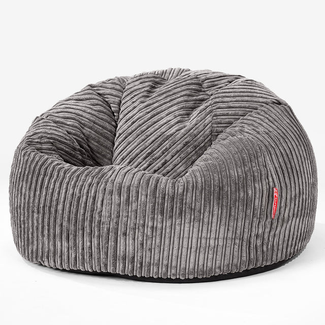 CloudSac 200 Pouf Géant Enfant à Mémoire de Forme 2-12 ans - Côtelé Anthracite 01