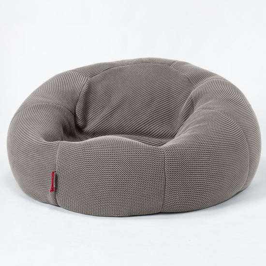 LOUNGE PUG - Pouf Canapé Classique - Pouf Geant - Ellos Tricoté Gris