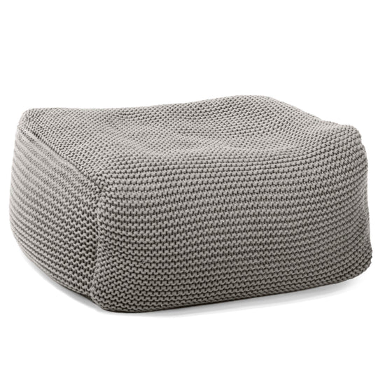 LOUNGE PUG - Ellos Tricoté - Pouf Repose Pied - Gris