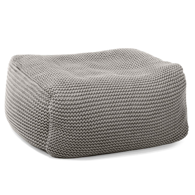 LOUNGE PUG - Ellos Tricoté - Pouf Repose Pied - Gris