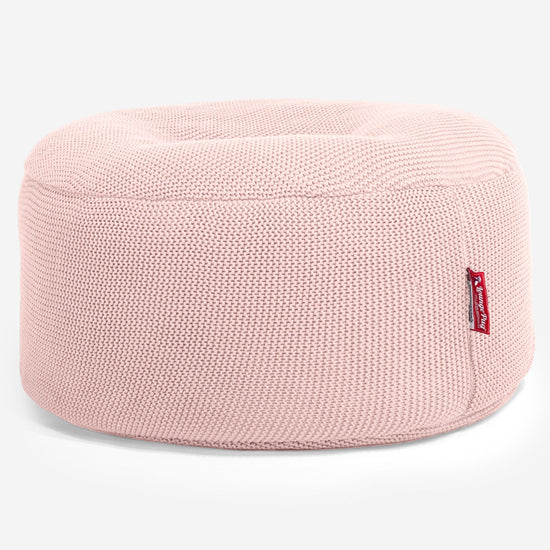 LOUNGE PUG - Ellos Tricoté - Pouf Design Rond - Bébé rose