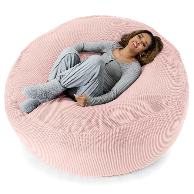 LOUNGE PUG - Ellos Tricoté - Canapé Pouf Géant 'Grande Mammouth' - Pouf Canapé - Gros Pouf - Bébé rose