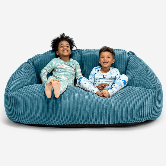 Canapé Géant Bubble pour Enfants 3-14 ans - Côtelé Mer Égée 01