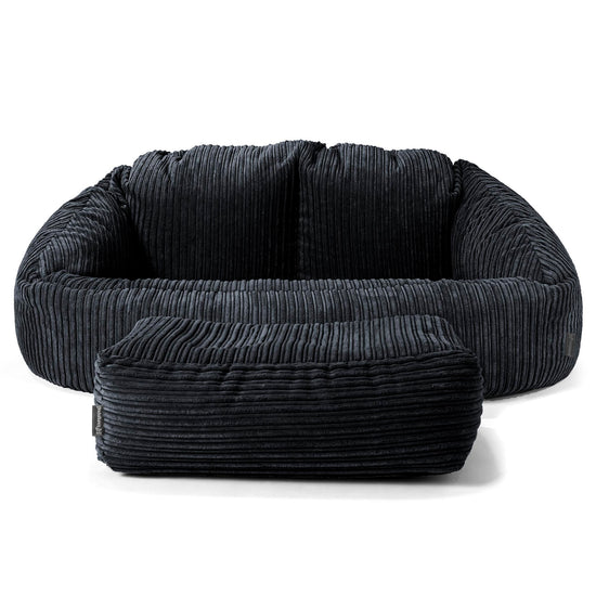 Canapé Géant Bubble pour Enfants 3-14 ans - Côtelé Noir 02