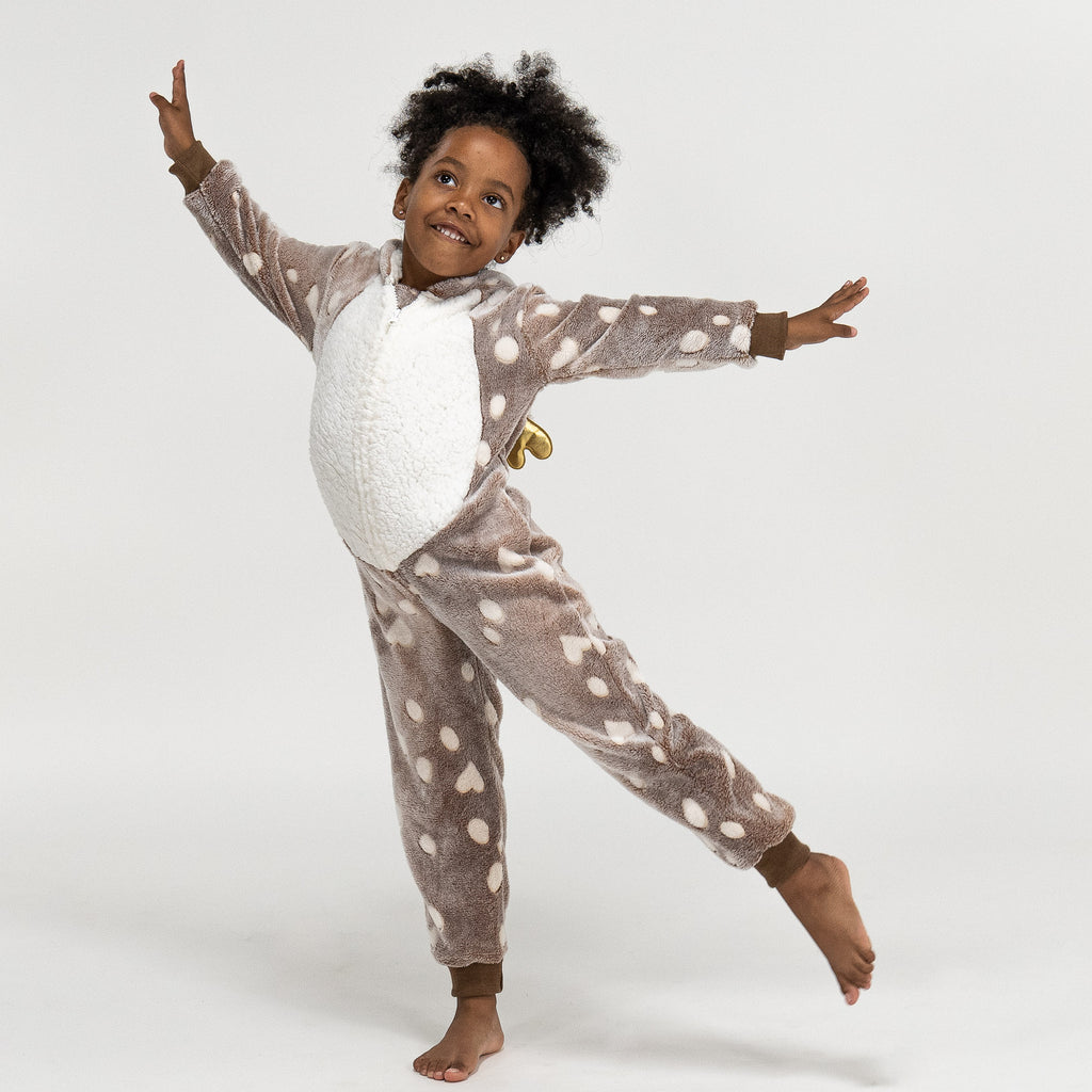 Combinaison Pyjama Polaire pour Enfants Imprimé Renne 02