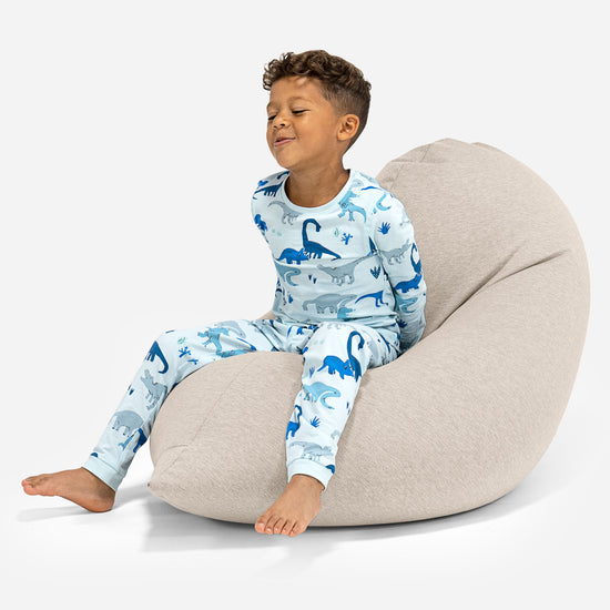 Grand Pouf pour Enfants 2-6 ans - Coton Élastique Vison 01