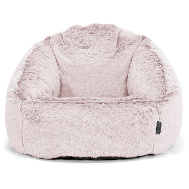 Pouf Chaise Bubble - Fausse Fourrure Lapin Rose Pastel 01