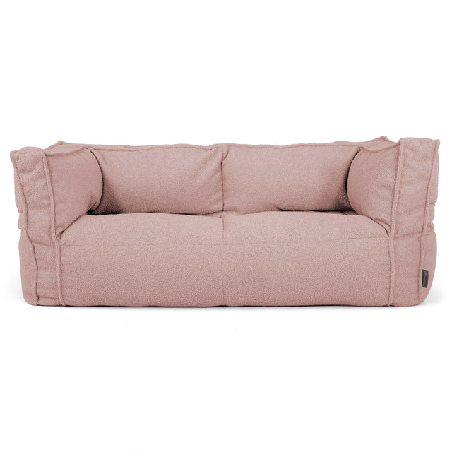 Canapé Pouf Albert 2 places - Bouclé Rose_01