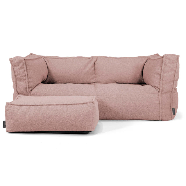 Canapé Pouf Albert 2 places - Bouclé Rose_02