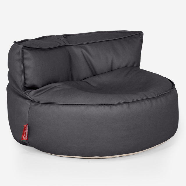 Canapé Pouf Chloe - Cuir Végan Noir 01