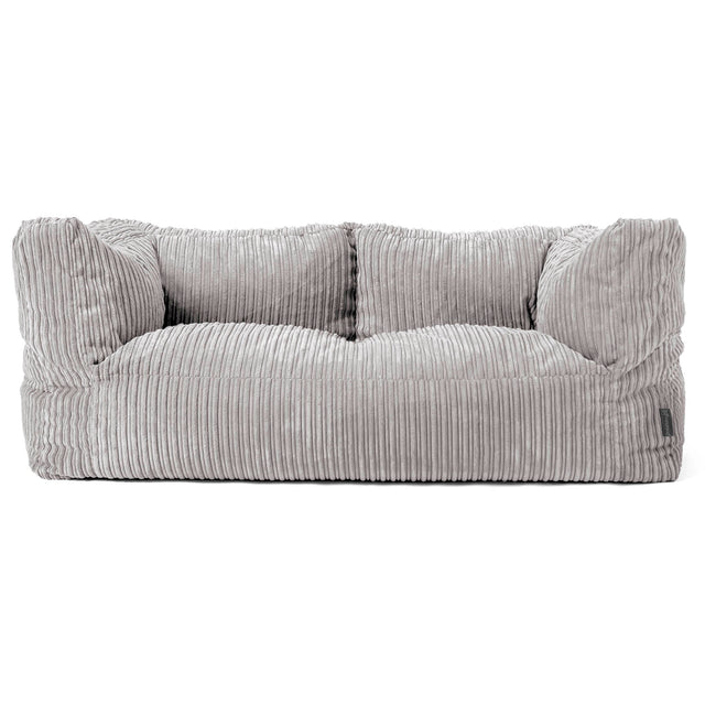 Canapé Pouf Albert 2 places - Côtelé Gris Argent 01