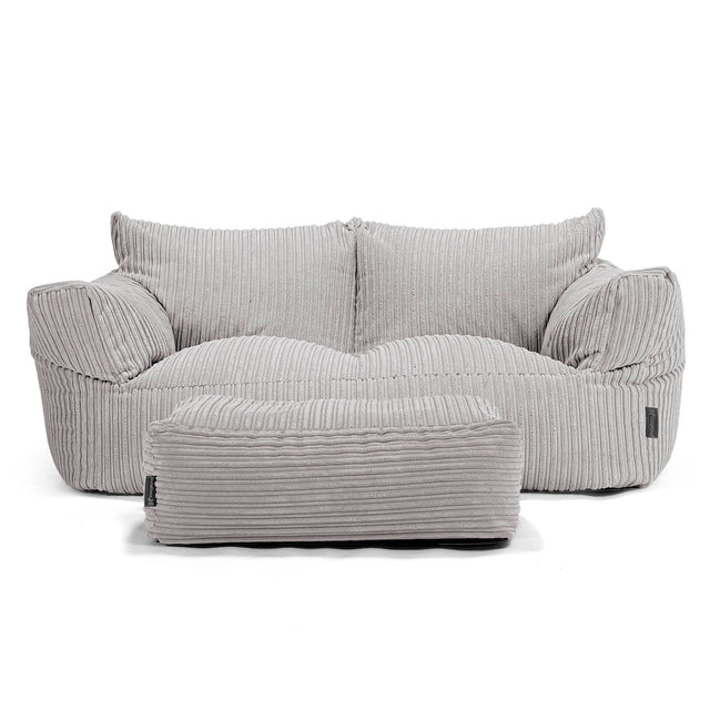 Joséphine Canapé Pouf - Côtelé Gris Argent 02