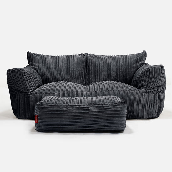 Joséphine Canapé Pouf - Côtelé Noir 02