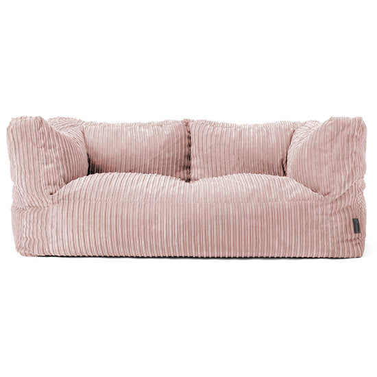Canapé Pouf Albert 2 places - Côtelé Rose 01