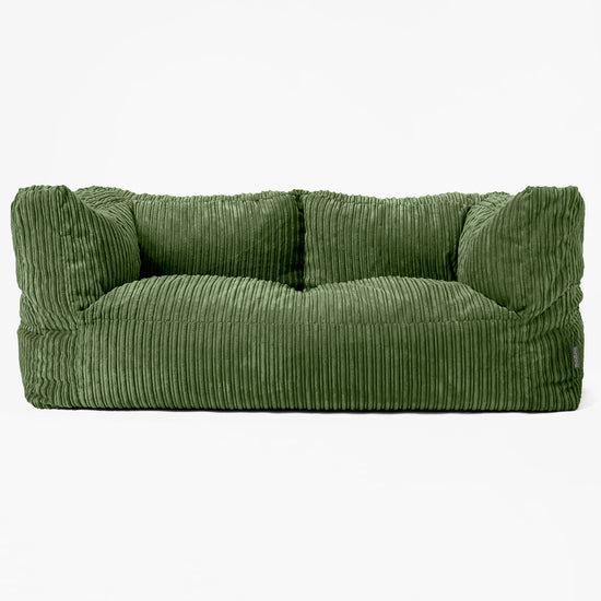 Canapé Pouf Albert 2 places - Côtelé Vert Forêt 01