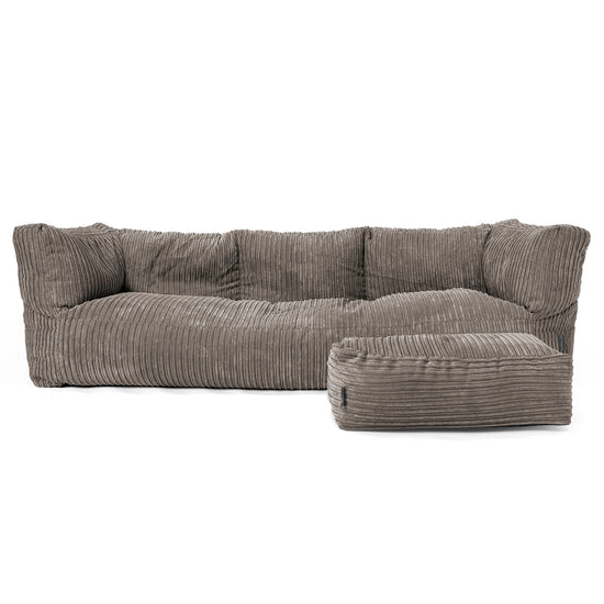 Canapé Pouf Albert 3 places - Côtelé Anthracite 02