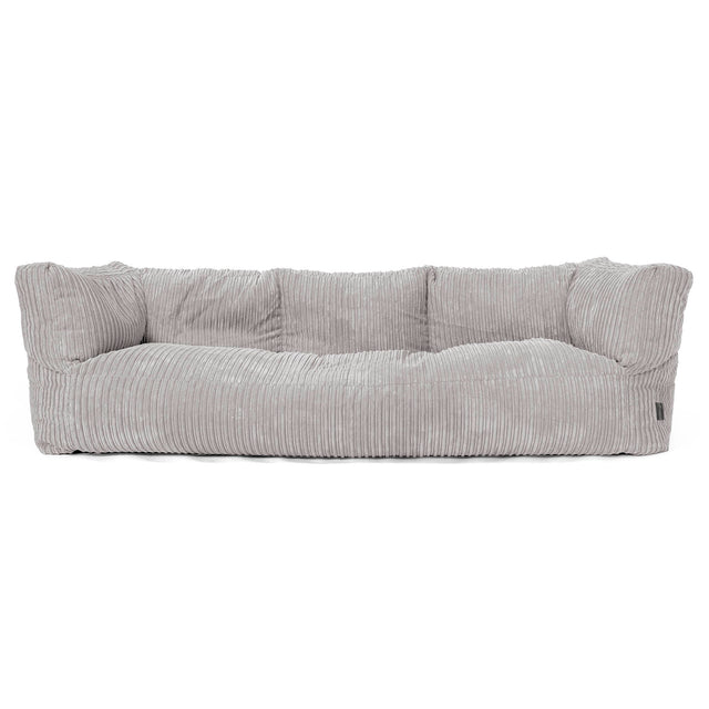 Canapé Pouf Albert 3 places - Côtelé Gris Argent 01
