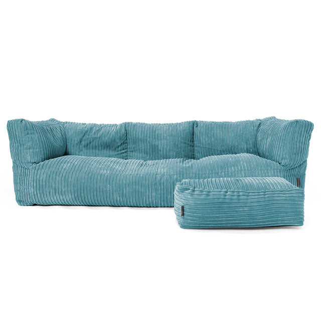 Canapé Pouf Albert 3 places - Côtelé Mer Égée 02