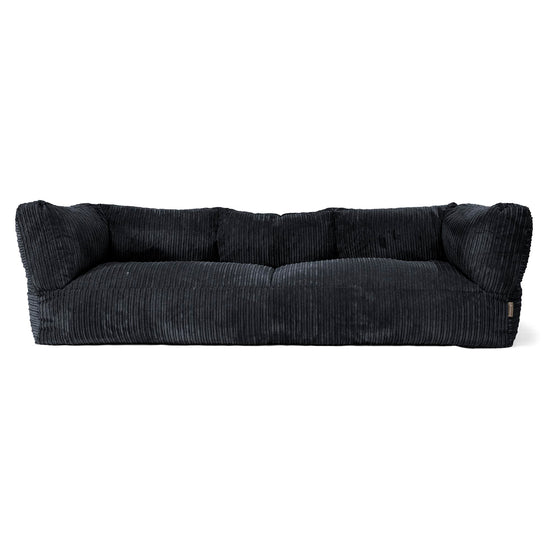 Canapé Pouf Albert 3 places - Côtelé Noir 01