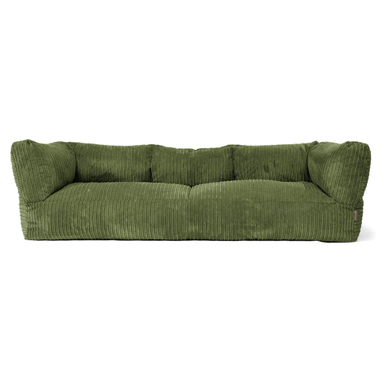 Canapé Pouf Albert 3 places - Côtelé Vert Forêt 01