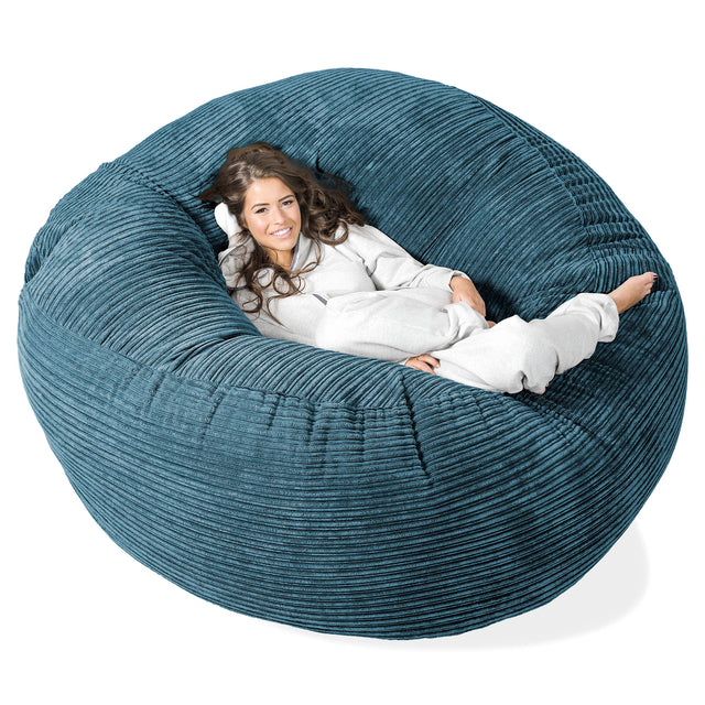 Canapé Pouf Géant Grande Mammouth - Côtelé Bleu Marine 01