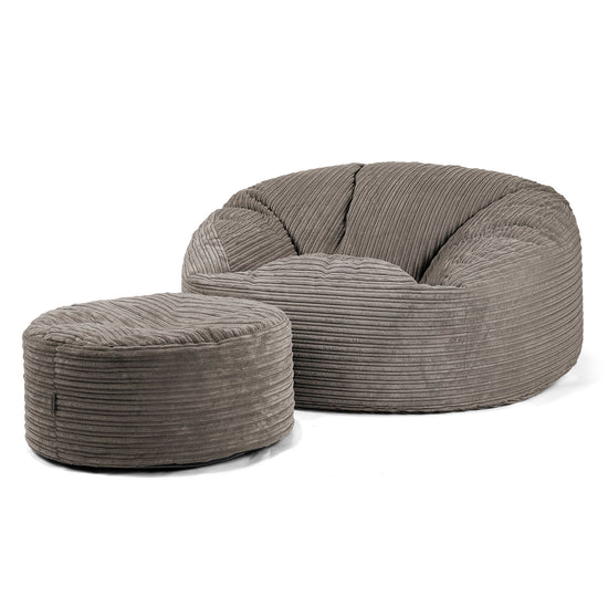 Canapé Pouf Géant Mammouth - Côtelé Anthracite 04