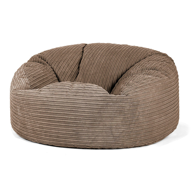 Canapé Pouf Géant Mammouth - Côtelé Moka 01