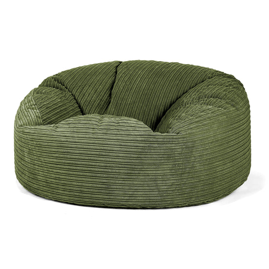 Canapé Pouf Géant Mammouth - Côtelé Vert Forêt 01