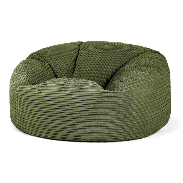 Canapé Pouf Géant Mammouth - Côtelé Vert Forêt 01