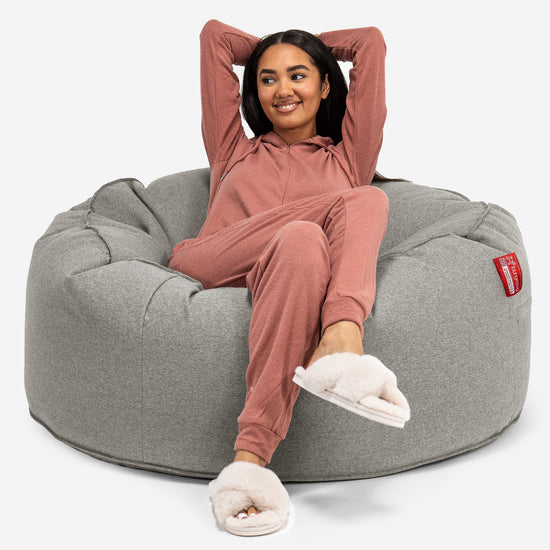 Canapé Pouf Géant Mammouth - Interalli Laine Argent 01