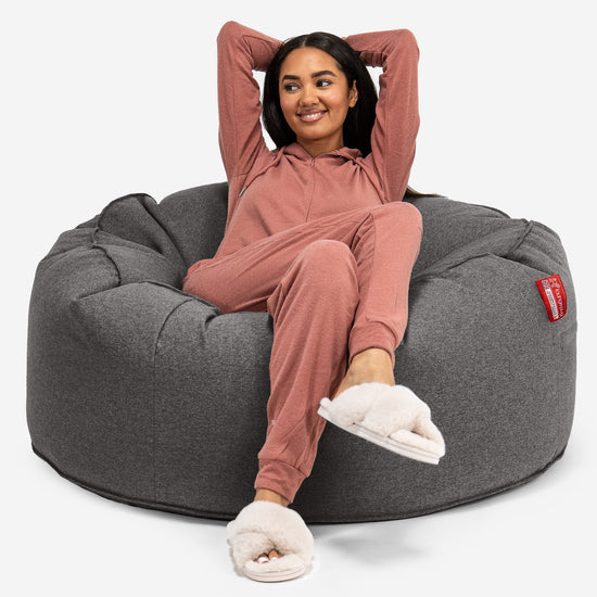 Canapé Pouf Géant Mammouth - Interalli Laine Gris 01