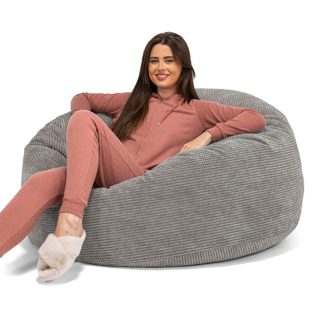 Canapé Pouf Géant Mammouth - Pompon Anthracite 01