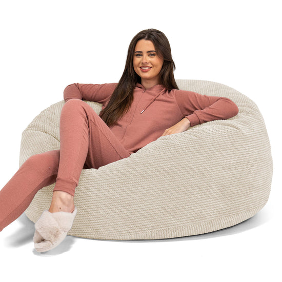 Canapé Pouf Géant Mammouth - Pompon Crème 01