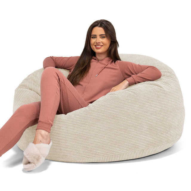 Canapé Pouf Géant Mammouth - Pompon Crème 01