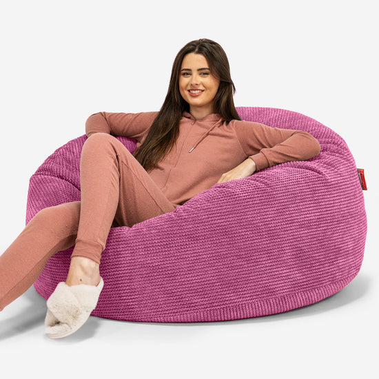 Canapé Pouf Géant Mammouth - Pompon Rose 01