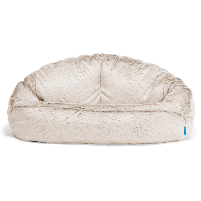 Pouf Canapé Bubble pour Enfants - Fausse Fourrure Lapin Brun Doré 01