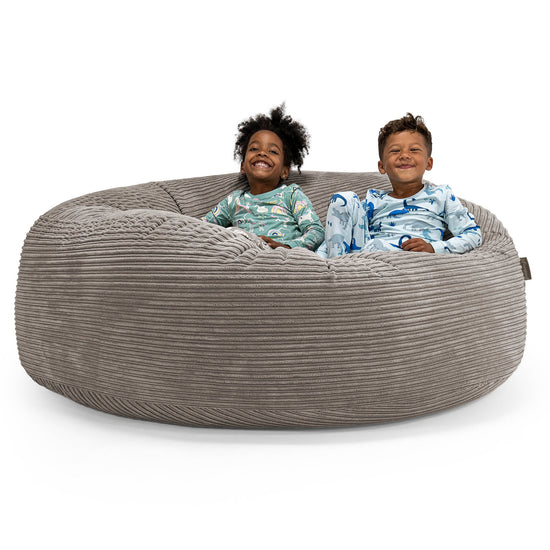 Pouf Géant pour Enfants de Taille Familiale 3-14 ans - Côtelé Anthracite 01