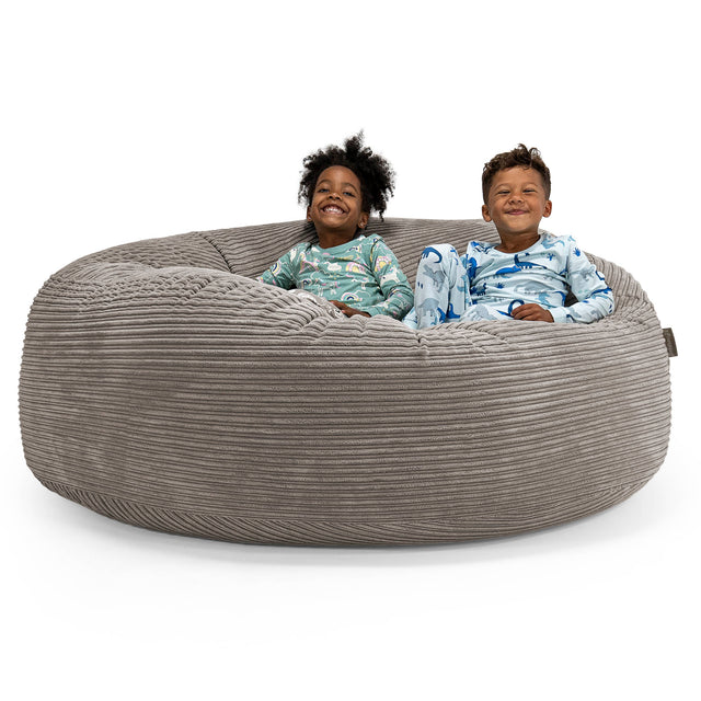 Pouf Géant pour Enfants de Taille Familiale 3-14 ans - Côtelé Anthracite 01