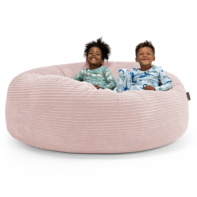 Pouf Géant pour Enfants de Taille Familiale 3-14 ans - Côtelé Rose 01