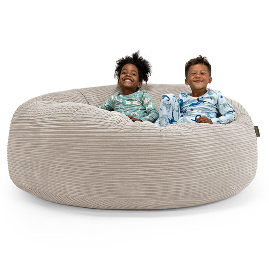 Pouf Géant pour Enfants de Taille Familiale 3-14 ans - Côtelé Vison 01