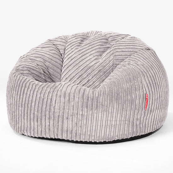 CloudSac 200 Pouf Géant Enfant à Mémoire de Forme 2-12 ans - Côtelé Gris Argent 01