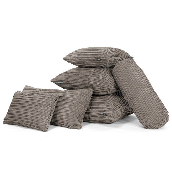 Coussin Géant 40 x 80cm - Côtelé Anthracite 04