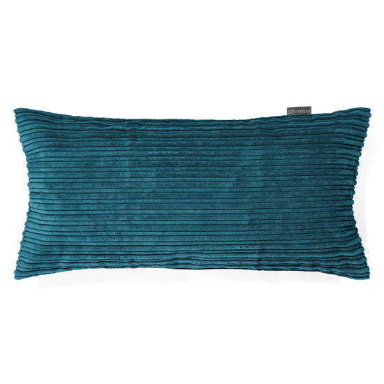 Coussin Géant 40 x 80cm - Côtelé Bleu Canard 01