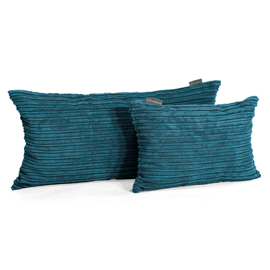 Coussin Géant 40 x 80cm - Côtelé Bleu Canard 03
