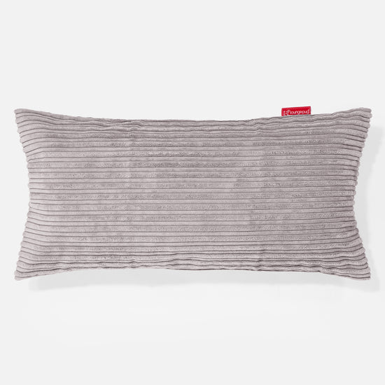 Housse de Coussin Géant 40 x 80cm - Côtelé Gris Argent 01